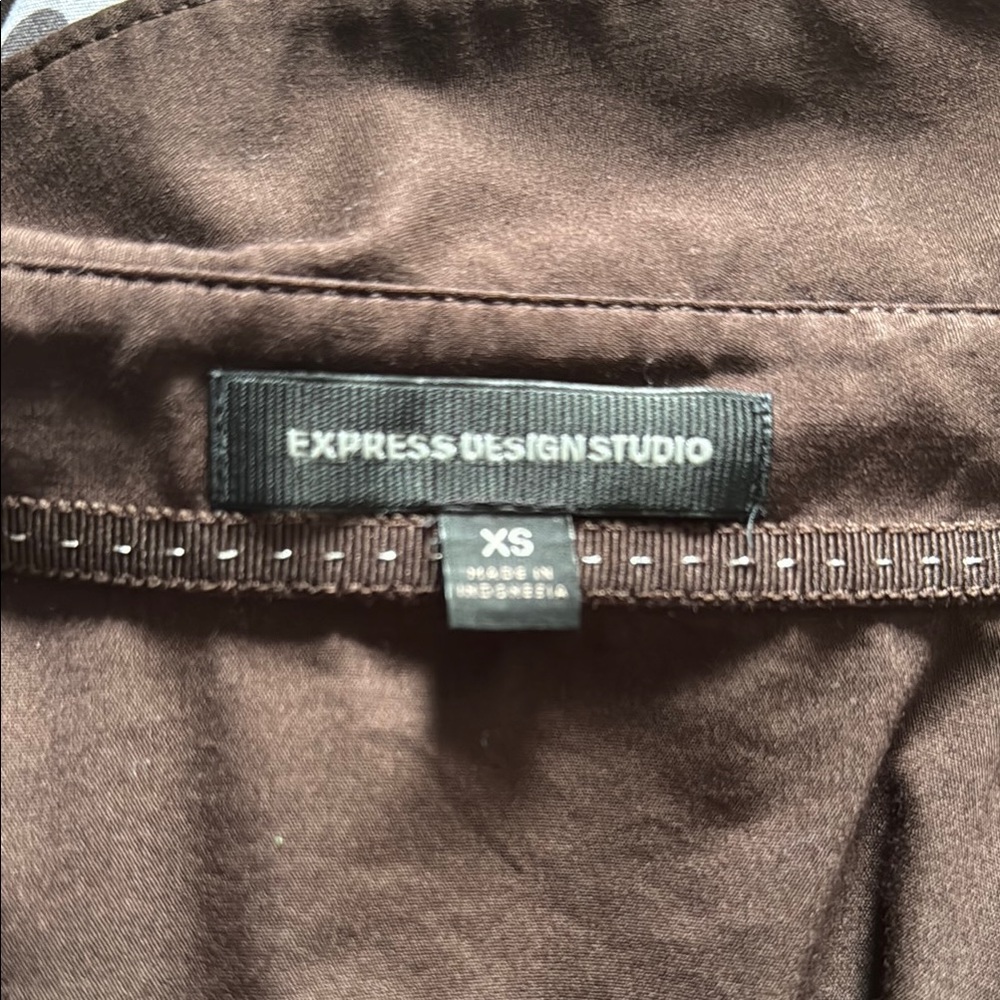 Express Dark Brown Button Down Shirt - image 2